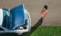 black woman broke car